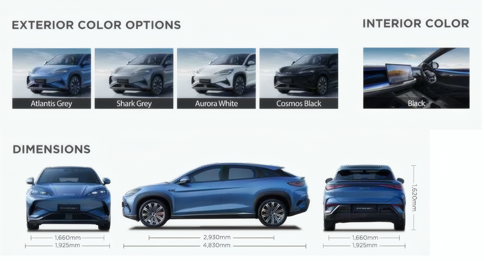 BYD Sealion 7 Body Colours